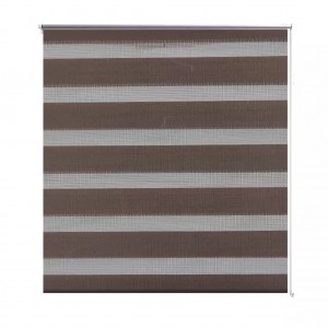 Estore de rolo 120 x 175 cm. linhas de zebra / Café H