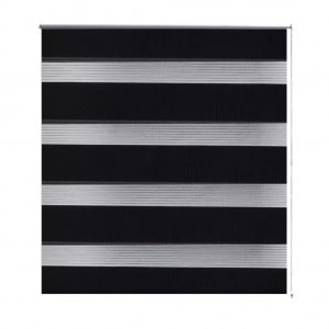 Estore de rolo 120 x 230 cm. linhas de zebra / Preto H