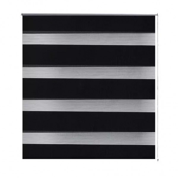 Estore de rolo 120 x 230 cm. linhas de zebra / Preto M 2