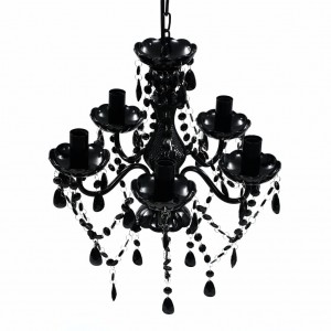 Lustre preto com 5 lâmpadas H