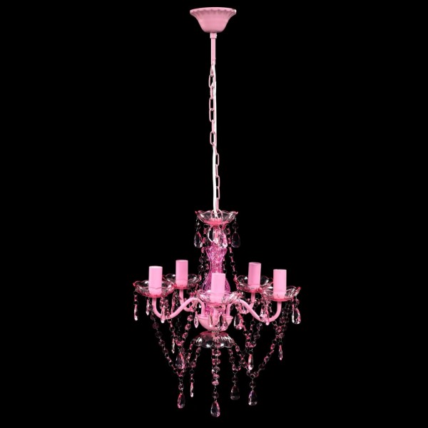 Lustre rosa com 5 bulbos M 2