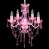 Lustre rosa com 5 bulbos 3