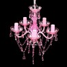 Lustre rosa com 5 bulbos 4