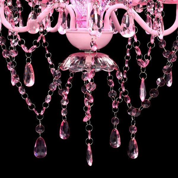 Lustre rosa com 5 bulbos M 5