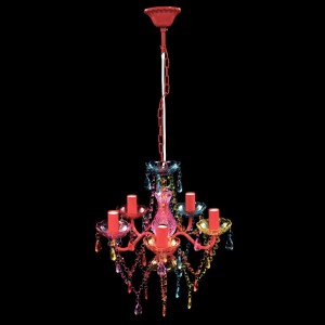 Lustre multicolor com 5 bulbos H