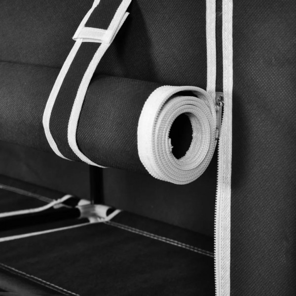 Zapatero de tela con cubierta negro 115x28x110 cm M 5