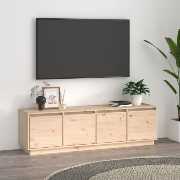 Mueble de TV de madera maciza de pino 156x37x45 cm D