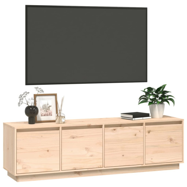 Mueble de TV de madera maciza de pino 156x37x45 cm M 4