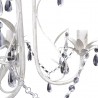 Candelabro com Cristais Pendente Elegante em branco 4