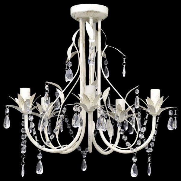 Candelabro com cristais pendente elegante com 5 lâmpadas M 4
