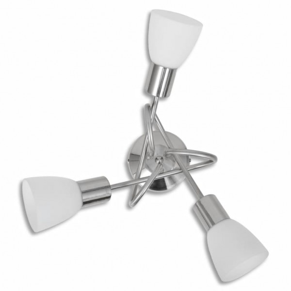 Lámpara de techo con pantallas de cristal para 3 bombillas E14 M 2