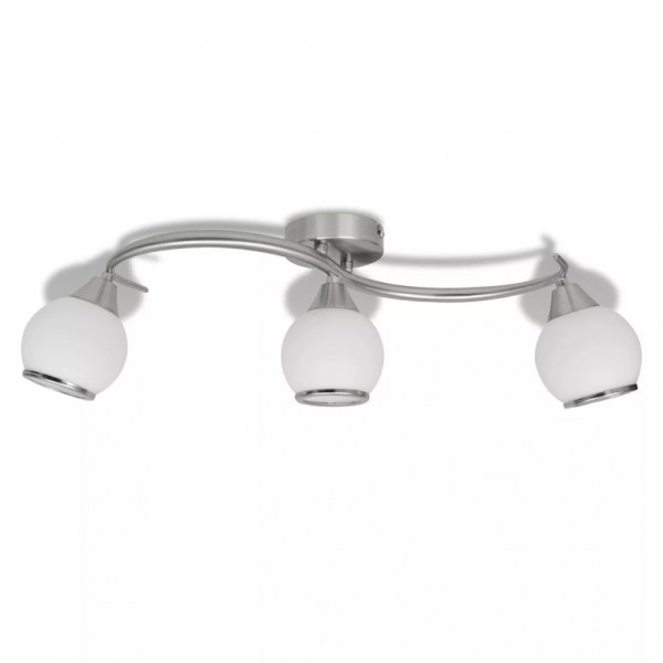 Lámpara de techo de cristal y soporte curvado 3 bombillas E14 M 2