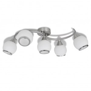 Lámpara de techo con pantallas de cristal y soporte curvado H