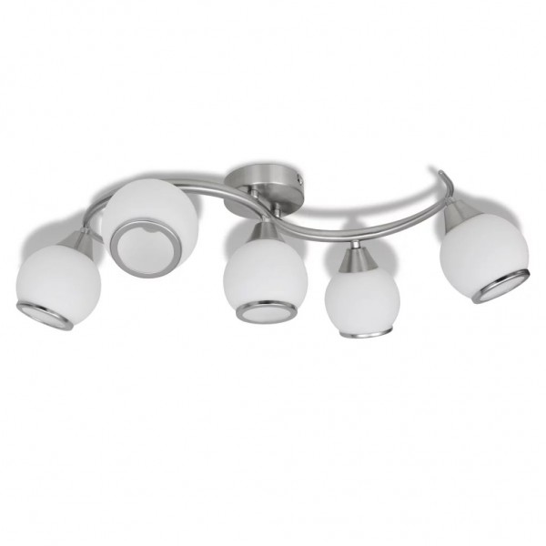 Lámpara de techo con pantallas de cristal y soporte curvado M 2