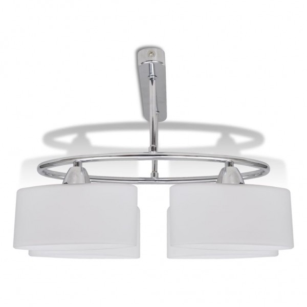 Lâmpada de teto com vidro de sombras em forma oval para 4 E14 Bulbos M 4