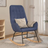 Silla mecedora de tela azul 1