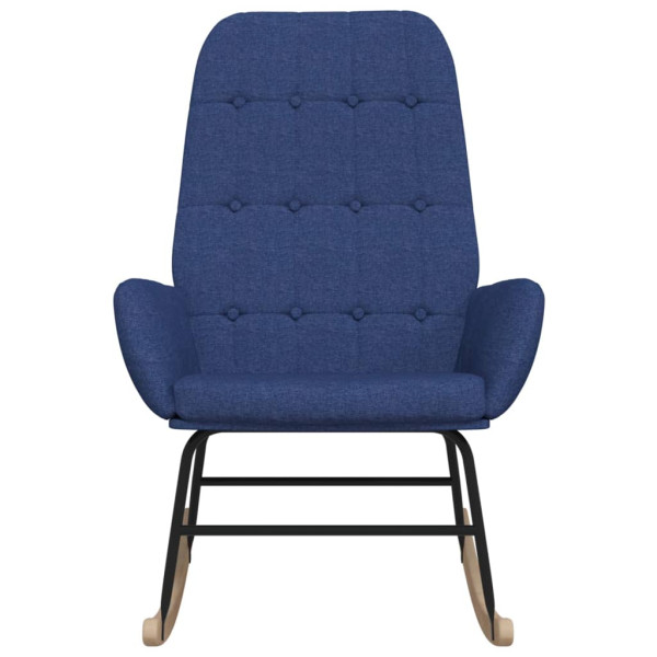 Silla mecedora de tela azul M 3