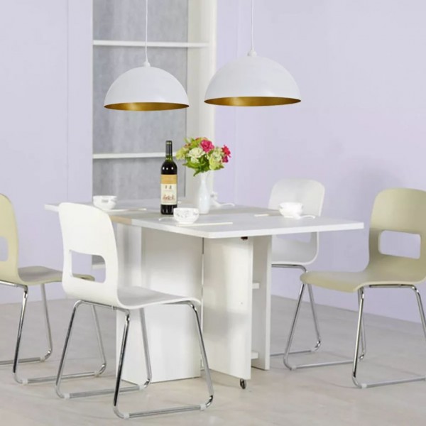 Lámpara de techo 2 uds altura ajustable semiesférica blanca M 3