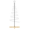 Árvore de Natal de metal com base em madeira 150 cm preto 4