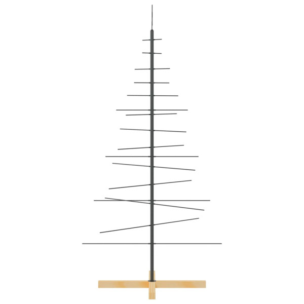 Árbol de Navidad metal negro con base de madera 150 cm D