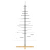 Árbol de Navidad metal negro con base de madera 150 cm 1