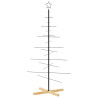 Árbol de Navidad metal negro con base de madera 150 cm 5