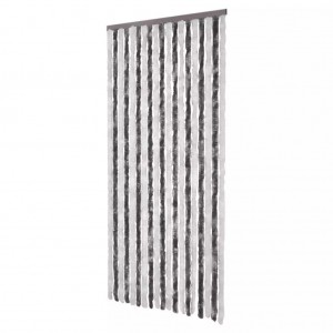Cortina mosquitera gris y blanco chenilla 90x220 cm H