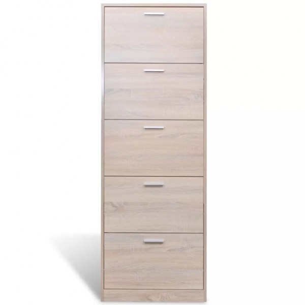 Mueble zapatero color roble con 5 compartimentos M 3