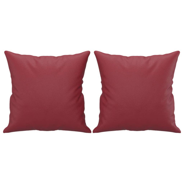 Sofá 2 lugares +almofadas 140cm couro artificial vermelho tinto M 5