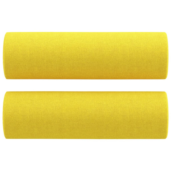 Juego de sofás con cojines 2 piezas tela amarillo claro M 5