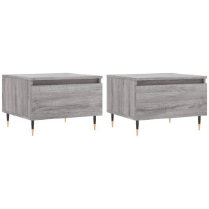 Mesas de centro 2 pcs 50x46x35cm deriv. madeira cinzento sonoma H