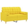 Sofá 2 lug. + almofadas decorativas 120 cm tecido amarelo-claro 3