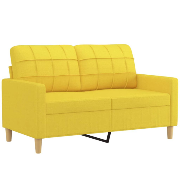 Sofá 2 lug. + almofadas decorativas 120 cm tecido amarelo-claro M 4