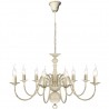 Candelabro de metal branco antigo com 8 lâmpadas E14 1