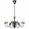 Candelabro de metal preto antigo com 8 lâmpadas E14 1