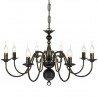 Candelabro de metal preto antigo com 8 lâmpadas E14 3