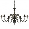 Candelabro de metal preto antigo com 8 lâmpadas E14 4