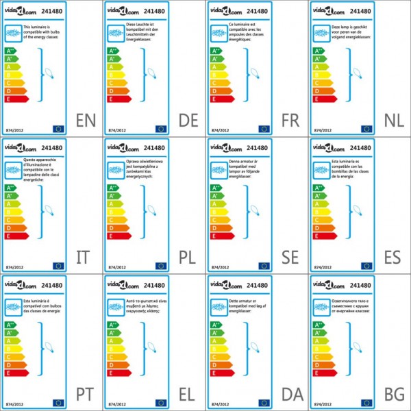 Lámpara de techo con pantallas de cristal para 5 bombillas E14 M 5