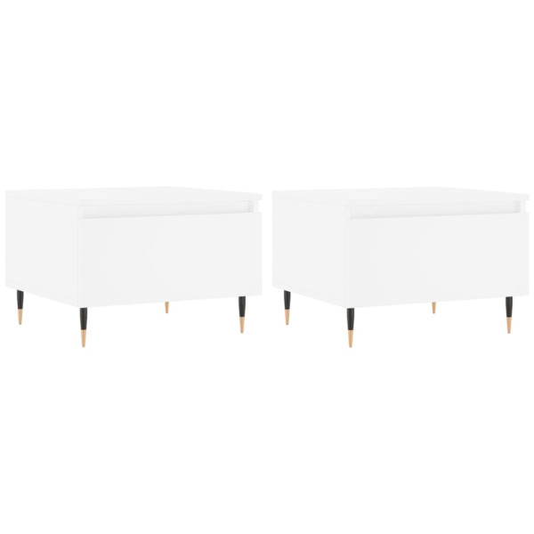 Mesas de centro 2 pcs 50x46x35 cm derivados de madeira branco M 2