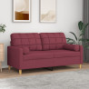 Sofá 2 lug. + almofadas decorativas 140cm tecido vermelho tinto 1