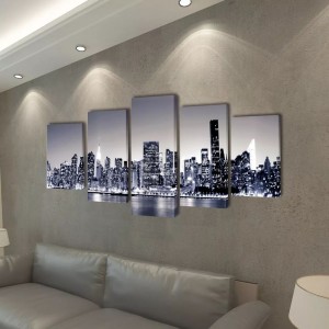 Set decorativo de lienzos para pared perfil Nueva York 100 x 50 cm H