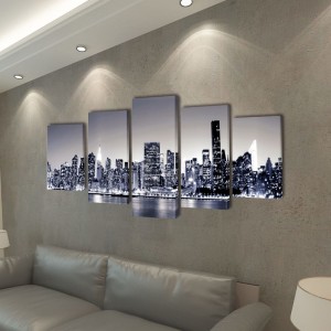 Set decorativo de lienzos para pared perfil Nueva York 200 x 100 cm H
