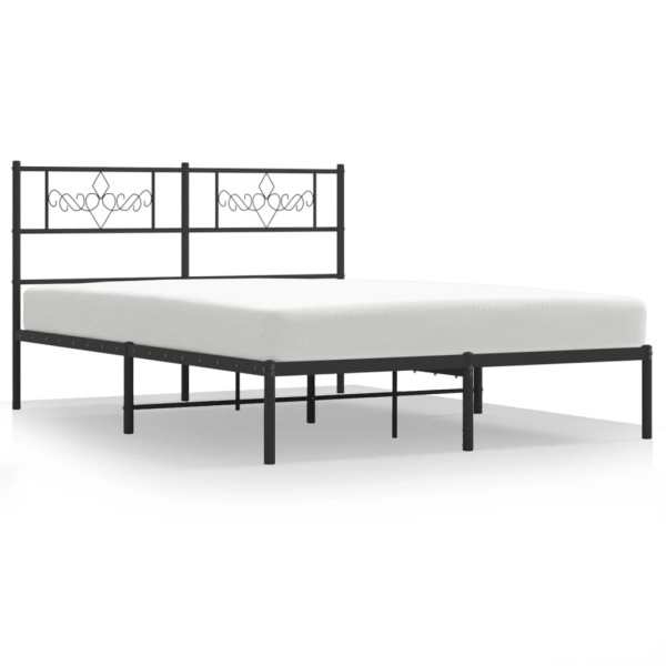 Estructura de cama con cabecero metal negro 140x200 cm M 2
