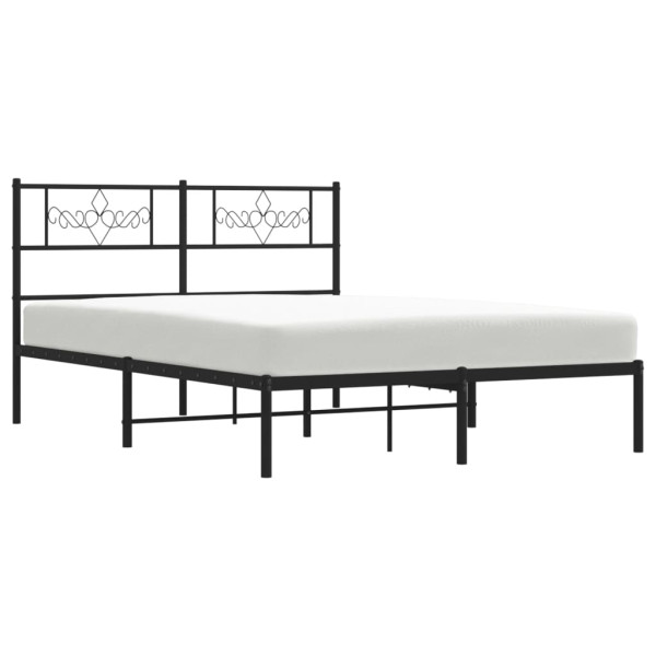Estrutura de cama com cabeceira 140x200 cm metal preto M 3