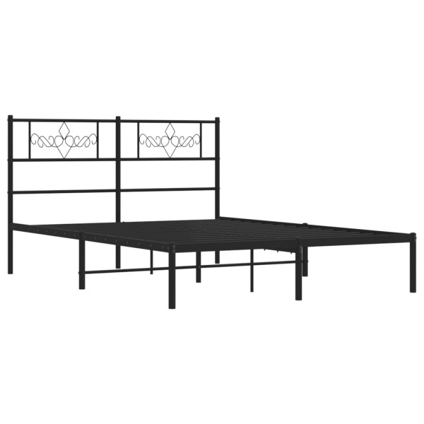Estructura de cama con cabecero metal negro 140x200 cm M 4