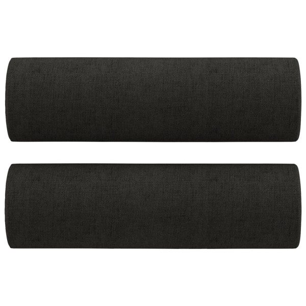 2 pcs conjunto de sofás com almofadas tecido preto M 5