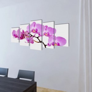 Set decorativo de lienzos para la pared modelo orquídea. 200 x 100 cm H