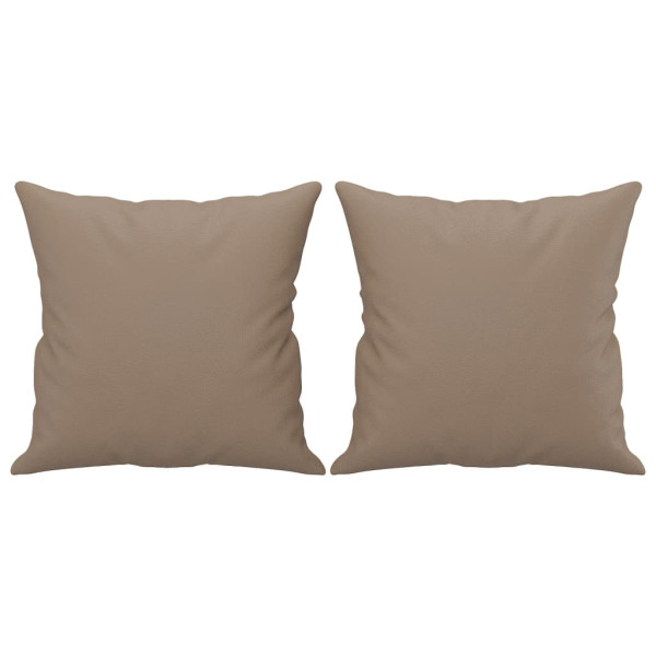 Sofá 2 lugares + almofadas 120 cm couro artificial cappuccino M 5