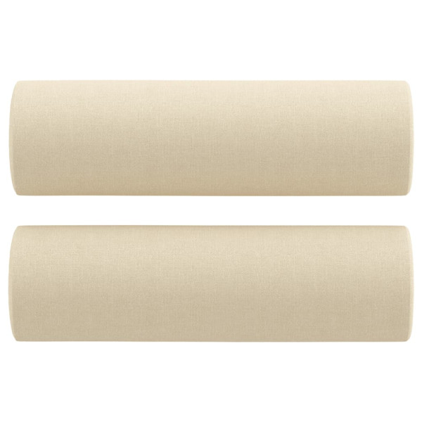 Sofá 2 lugares + almofadas decorativas 140 cm tecido cor creme M 5