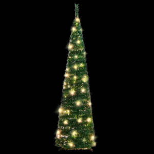 Árvore de Natal artificial pop-up 50 LED verde 120 cm H